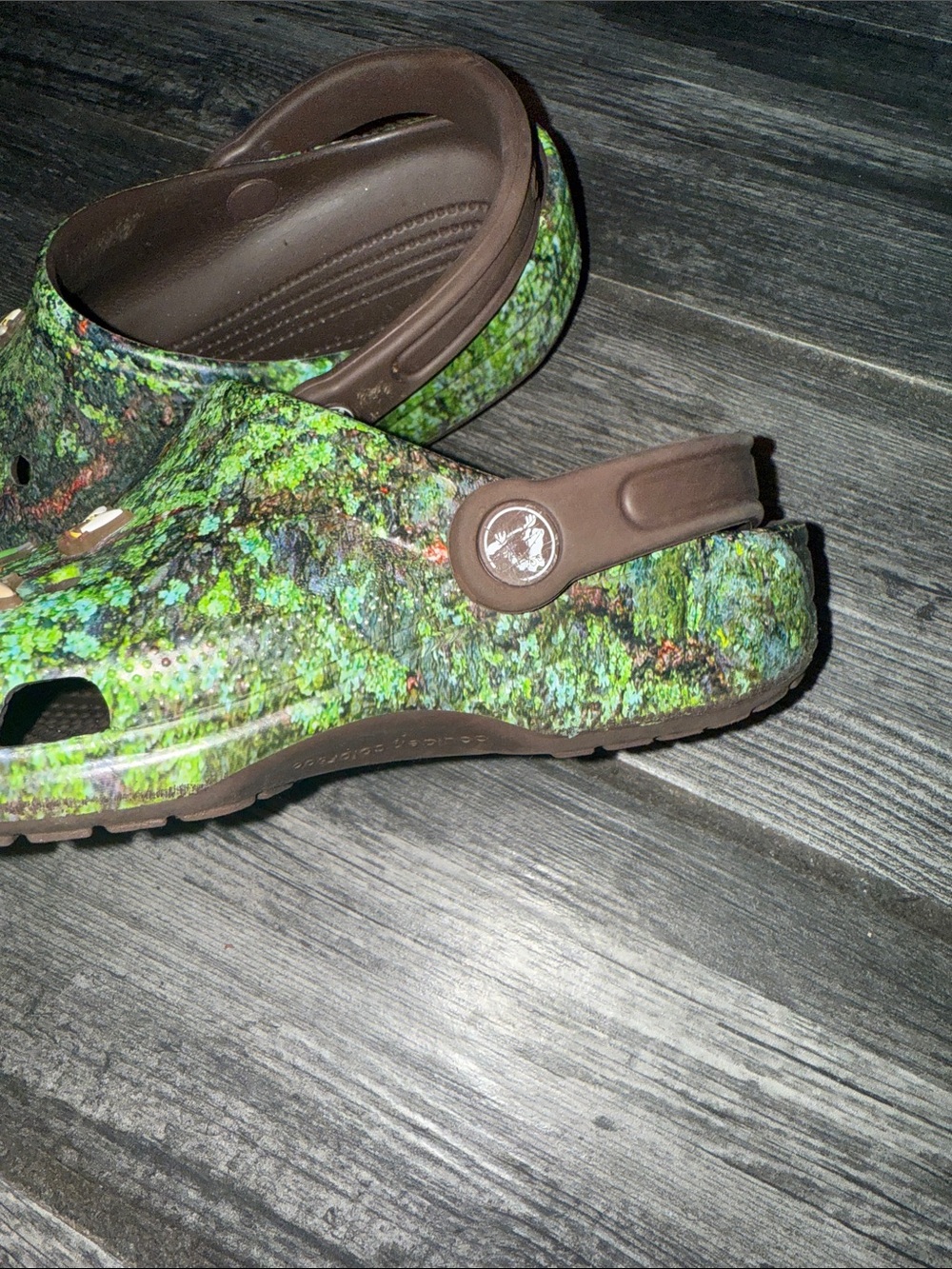 CROCS Women’s Brown & Green Moss-Print Clog - Picture 3 of 6